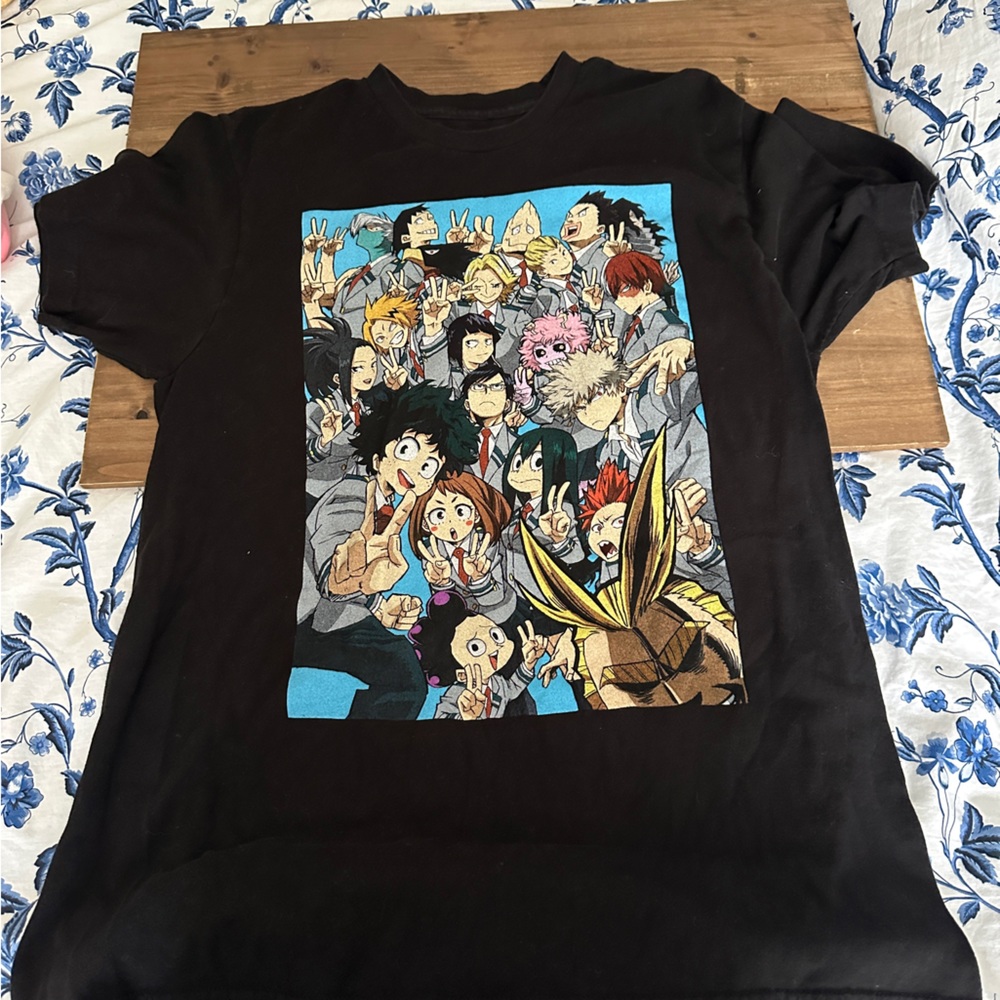 My Hero Academia Funimation Manga Anime Japanese Black Crew Neck T-shirt Size L